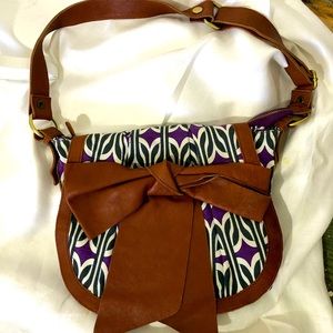 Cotton and Leather Pouchy Purse from Anthropologie
